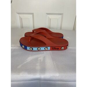 Disney Mickey Mouse Themed Floatz Flip Flops Youth 13 Red